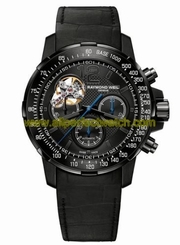 Raymond Weil Watches : 7830-BK-05207 Black Dial Fixed Black Pvd With Tachymeter Markings Band Men Watch