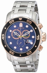 Invicta Watches : 80038 Blue Dial Stainless Steel Band Men Watch