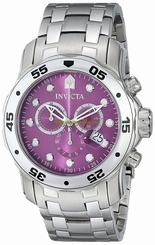 Invicta Watches : 80062 Purple Dial Stainless Steel Men Watch