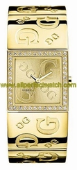 Guess Watches : 80340L1 Quartz Analog Crystal Bezel Gold Tone Stainless Steel Women Watch