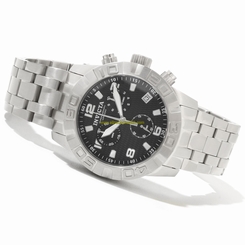 Invicta Watches : 80376 Black Dial Stainless Steel Band Men Watch