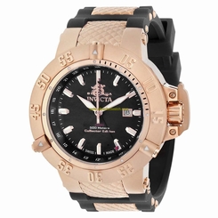 Invicta Watches : 80428 Black Dial Uni-directional Rotating Rose Gold-plated Band Men Watch