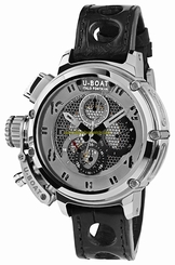 U-Boat Watches : 8065 Silver Grey Dial Leather Band Men Watch