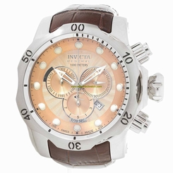Invicta Watches : 80695 Pink Dial Leather Men Watch