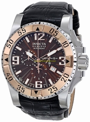 Invicta Watches : 80713 Quartz Chronograph Date Black Leather Men Watch