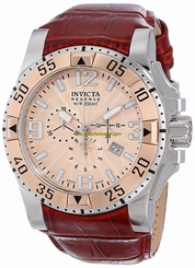 Invicta Watches : 80715 Quartz Chronograph Date Brown Leather Men Watch