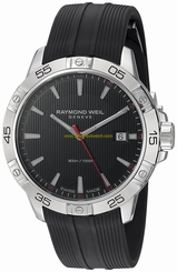 Raymond Weil Watches : 8160-SR2-20001 Quartz Analog Date Black Rubber Men Watch