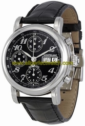 MontBlanc Watches : 8451 Automatic Chronograph Day Date Black Men Watch