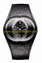 Versace Watches : 84Q99SD009S009 Quartz Analog Black Dial Black Leather Women Watch