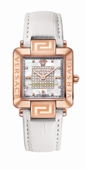 Versace Watches : 88Q80SD97F-S001 Quartz Analog Diamond Pave Dial White Leather Women Watch