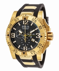 Invicta Watches : 90060 Black Dial Chronograph Date Black Polyurethane Men Watch
