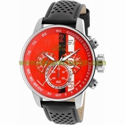 Invicta Watches : 90105 Red Dial Leather Men Watch