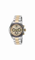 Invicta Watches : 90183 Gold Dial Stainless Steel Men Watch