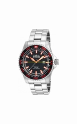 Invicta Watches : 90188 Black Dial Stainless Steel Men Watch