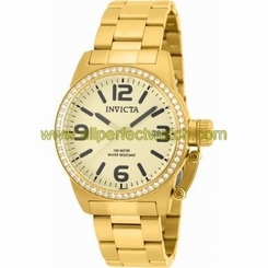 Invicta Watches : 90204 Gold Dial Stainless Steel Men Watch