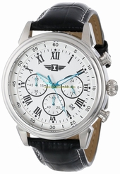 Invicta Watches : 90242-002 Silver Dial Leather Men Watch