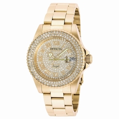 Invicta Watches : 90255 Gold Dial Stainless Steel Men Watch