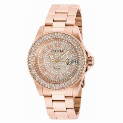 Invicta Watches : 90256 Rose Gold Dial Stainless Steel Band Women Watch