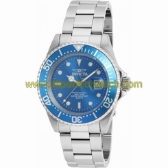 Invicta Watches : 90258 Blue Dial Stainless Steel Men Watch