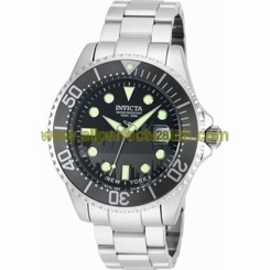 Invicta Watches : 90286 Black Dial Stainless Steel Men Watch