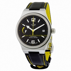 Tudor Watches : 91210N-BKLS Automatic Chronometer Date Black Leather Men Watch