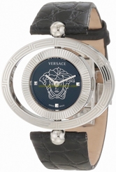 Versace Watches : 91Q99D008-S009 Quartz Analog Black Dial Black Leather Women Watch