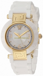 Versace Watches : 92QCP1D497-S001 Quartz Analog Mother of Pearl Dial White Rubber Women Watch