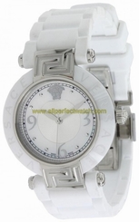 Versace Watches : 92QCS1D497-S001 Quartz Analog Mother of Pearl Dial White Rubber Women Watch