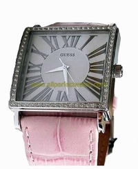 Guess Watches : 95212L2 Pink croco leather strap Trend Women Watch