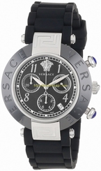 Versace Watches : 95CCS9D008-S009 Quartz Chronograph Date Black Dial Black Rubber Men Watch