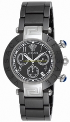Versace Watches : 95CCS9D008SC09 Quartz Chronograph Date Black Dial Black Ceramic Women Watch