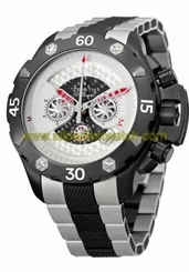 Zenith Watches : 96.0525.4000/21.M525 Automatic Black Carbon Fiber And Tiered Silver Chronograph With Magnified Date Between 4 And 5 With Propeller Shaped Sub-s Dial Titanium And Black Kevlar Band Men Watch