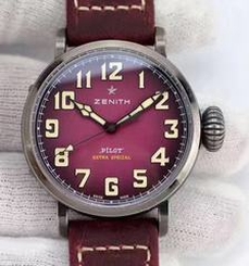 Red Zenith Pilot Type 20 Extra Special Ton Up 45MM 11.2430.679.21.C801 XF Stainless Steel Purple Dial