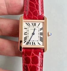 Cartier Tank Solo Ladies W5200005 24MM x 31MM TW Rose Gold White Dial Swiss Quartz