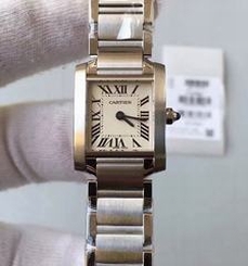 Cartier Tank Francaise Ladies W51008Q25 20MM x 35MM TW Stainless Steel White Dial Swiss Quartz