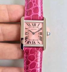 Cartier Tank Solo Ladies W5200000 24MM x 31MM TW Stainless Steel Pink Dial Swiss Quartz