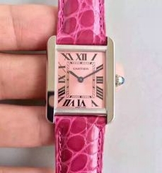 Cartier Tank Solo Ladies W5200001 27MM x 34MM TW Stainless Steel Pink Dial Swiss Quartz