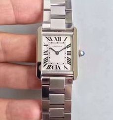 Cartier Tank Solo Ladies W5200013 24MM x 31MM TW Stainless Steel White Dial Swiss Quartz