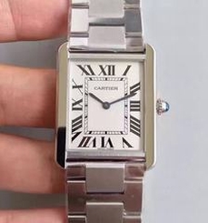 Cartier Tank Solo Ladies W5200014 27MM x 34MM TW Stainless Steel White Dial Swiss Quartz
