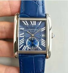 Cartier Tank MC WSTA0010 JF Stainless Steel Blue Dial Swiss 1904MC