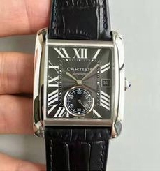 Cartier Tank MC W5330004 JF Stainless Steel Black Dial Swiss 1904MC