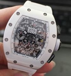 Richard Mille RM011-FM Felipe Massa Chronograph White PVD White Dial Swiss 7750