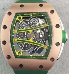 Richard Mille RM61 Rose Gold Green Skeleton Dial M9015