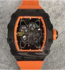 Richard Mille RM35-01 Rafael Nadal Forged Carbon Skeleton Orange Dial Orange Nylon Strap M9015