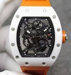 Richard Mille RM55 White Ceramic Black Skeleton Dial M8215