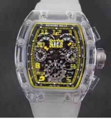 Richard Mille RM011-FM Shappire Black & Yellow Skeleton Dial Swiss 7750