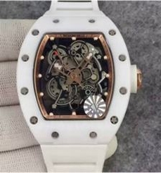 Richard Mille RM55 White Ceramic Rose Gold Skeleton Dial M8215