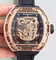 Richard Mille RM052 SF Rose Gold & Black Diamond Diamond Skull Dial M6T51