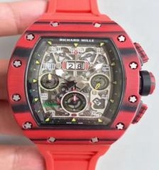 Richard Mille RM011-03 Flyback Chronograph KV Red Forged Carbon Black Skeleton Dial Swiss 7750