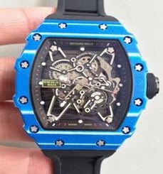 Richard Mille RM35-01 Rafael Nadal KV Blue Forged Carbon Black & Skeleton Dial M6T51